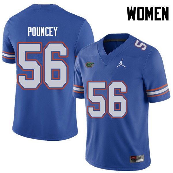 Jordan Brand Women #56 Maurkice Pouncey Florida Gators College Football Jerseys Royal